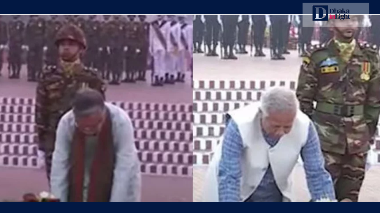 জাতীয় স্মৃতিসৌধে রাষ্ট্রপতি ও প্রধান উপদেষ্টার শ্রদ্ধা. Dhakainlight.com