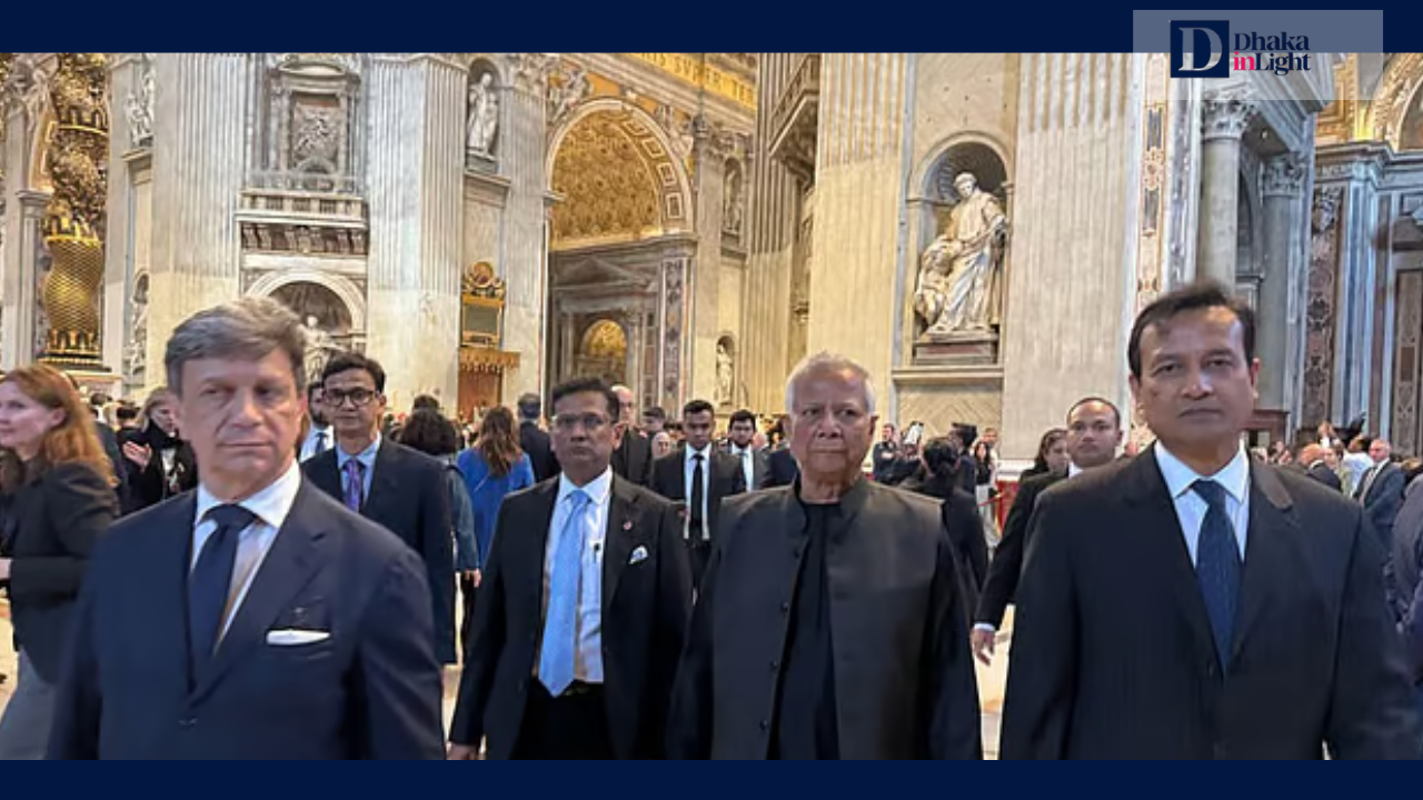 পোপ ফ্রান্সিসকে শ্রদ্ধা জানাতে সেন্ট পিটার্স ব্যাসিলিকায় প্রধান উপদেষ্টা, Dhakainlight.com