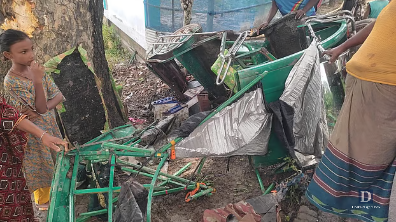 সাতক্ষীরার আশাশুনিতে বাস-ইজিবাইক সংঘর্ষে মায়ের কোল থেকে ছিটকে পড়ে শিশুর মৃত্যু. Dhakainlight.com